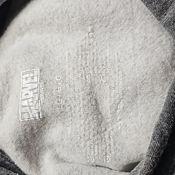 Marvel Spiderman Boys Size Large Gray Pullover Hoodie with Kangaroo Pocket New - Picture 7 of 13